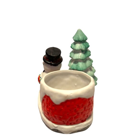 Ceramic Christmas Snowman & Tree Planter - Festive Holiday Decor - Picture 12 of 16